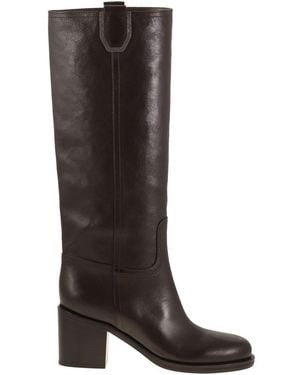 Brunello Cucinelli Classic Leather Boot With Precious - Brown