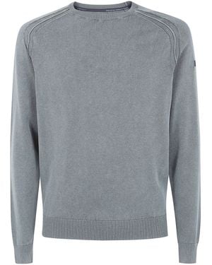 Rrd "Techno" Wash Round Neck 14 Knit Sweater - Gray