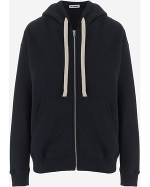 Jil Sander Hoodie With Logo - Black