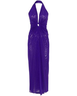 Fisico Tulle Long Beach Dress - Purple