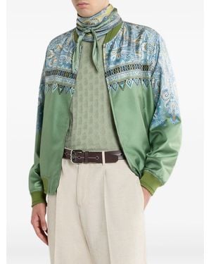 Etro Silk Cotton Polyamide Bomber - Green