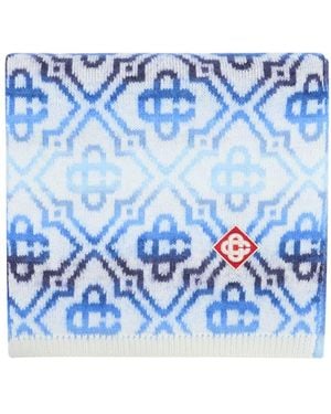 CASABLANCA Space Dye Monogram Scarf - Blue