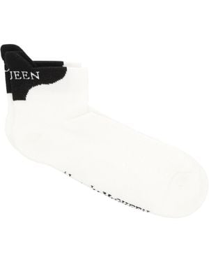 McQueen Signature Knit Socks - White