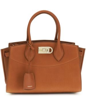 Ferragamo Shoulder Bag Studio Cognac - Brown