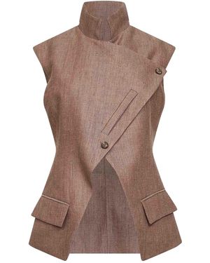 BATAKOVIC Belgrade Vest Portofino Chevron - Brown