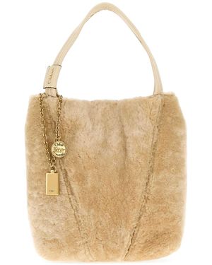 Chloé Spin Bouclé Bucket Bag - Natural