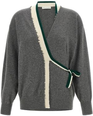 Dries Van Noten 'Toma' Sweater With Crossed Closure - Gray