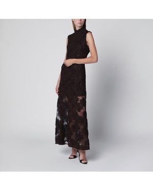 ROTATE BIRGER CHRISTENSEN Dark 3D Flower Dress - Black