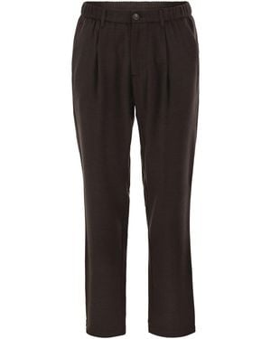 Herno Wool And Modal-Blend Pants With Elasticated Waist - Black