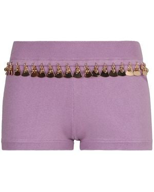 Rabanne Knitted Shorts - Purple