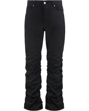 B1 Archive Gathered Straight-Leg Jeans - Black