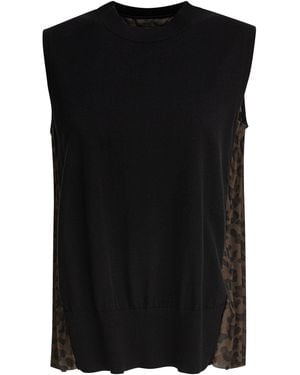 Sacai Leopard Print Top - Black