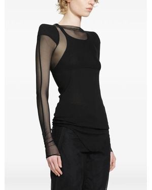 Rick Owens "Helm Top" T-Shirt - Black