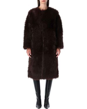 Urbancode Faux Fur Coat With Suede Interior - Black