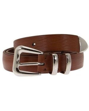 Brunello Cucinelli Leather Belt With Buckle - Brown