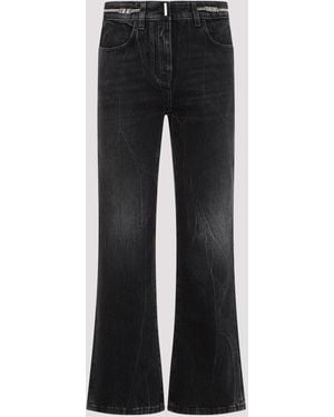 Givenchy Chic Boot Cut Denim Pants With Vintage Effect For - Black