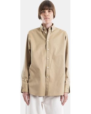 Phoebe Philo Chemise Oversize À Col Boutonné Trench - Natural