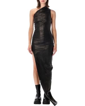 Rick Owens Sculptural Draped Slip Dress - Black