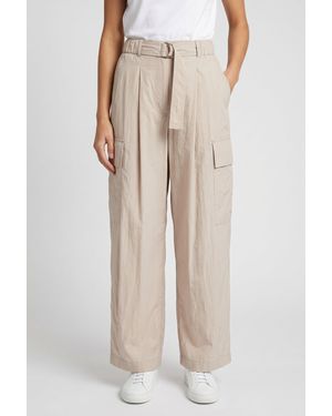 Brunello Cucinelli Ostrica Belted Wide Leg Pants - Natural