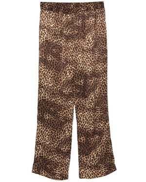 Ernest W. Baker Wide-Leg Pants Animal Print - Brown