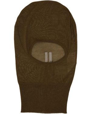 Rick Owens Cashmere Knit Balaclava - Green