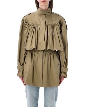 Chloé Mini High-Neck Trench Jacket - Natural