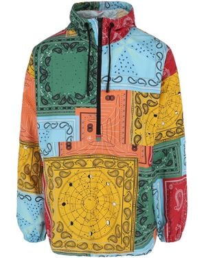 Marcelo Burlon Bandana-Print Lightweight Jacket - Blue