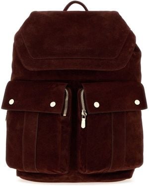 Brunello Cucinelli Brick Suede Backpack - Red