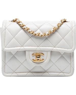 CHANEL Mini Quilted Caviar Sweet Classic Flap - Gray