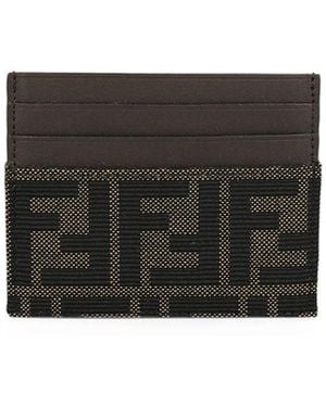 Fendi Portacarte Ff Jacquard Zucca E Pelle - Multicolor