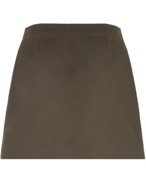 Burberry Bonded Gabardine Trench Mini Skirt - Green
