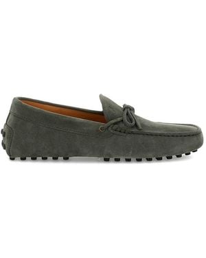Tod's Topstitching Tie Eyelet Shoes - Green