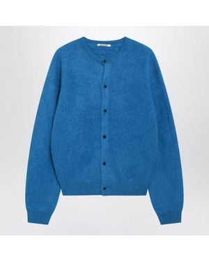 AURALEE Crewneck Cardigan - Blue