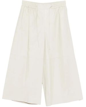 Yves Salomon Leather Pants With Drawstring - White