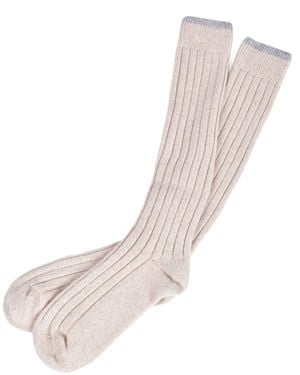 Brunello Cucinelli Two Tone Ribbed Knee High Socks - Pink