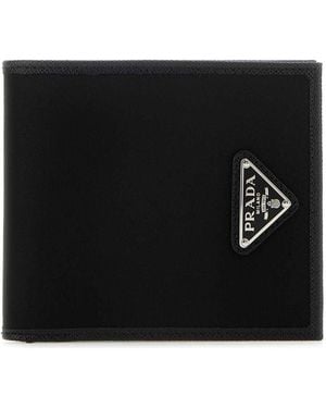 Prada Re-Nylon And Leather Wallet - Black