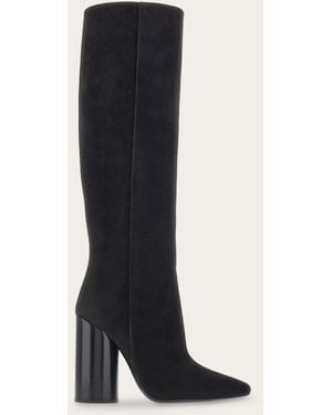 Ferragamo Oval Heel Knee-High Boots - Black