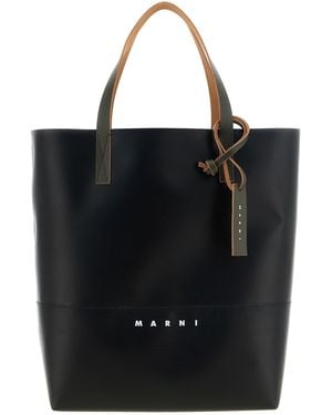 Marni Logo Shopping Bag - Black