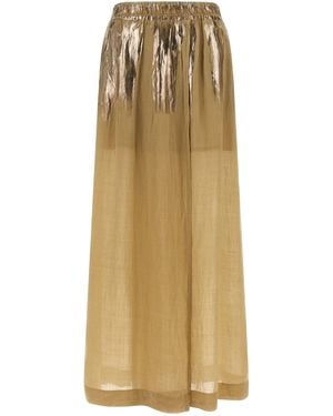 Nude Slit Skirt - Natural