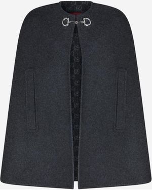 Gucci Cape Reversible Wool-Blend - Black
