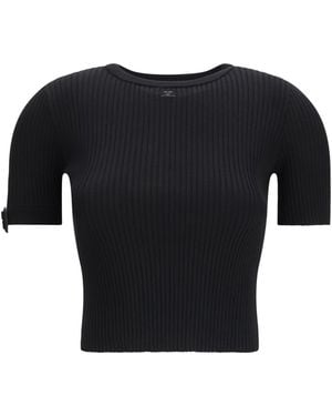 Courreges Crop Top Ribbed - Black