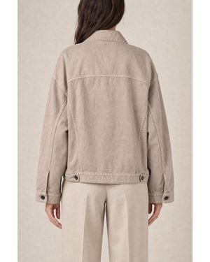 Brunello Cucinelli Wheat Stalk Cotton Linen Jacket - Natural