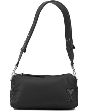 Ami Paris "Marcel" Small Shoulder Bag - Black