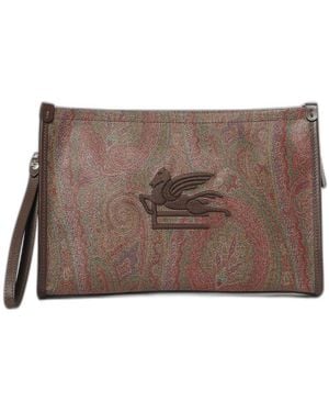 Etro Paisley Print Pouch - Brown