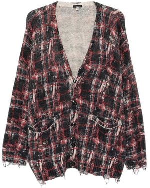 R13 V-Neck Button-Down Sweater - Brown