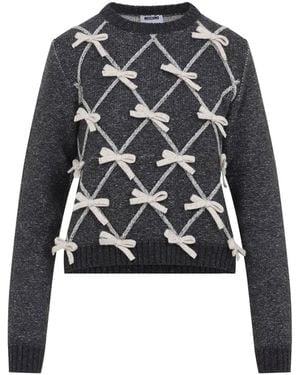 Moschino Fantasia Grigio Bow Sweater - Black