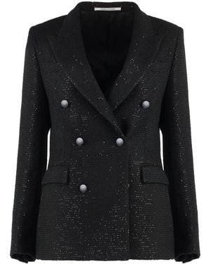 0205 Tagliatore Sequin Blazer - Black