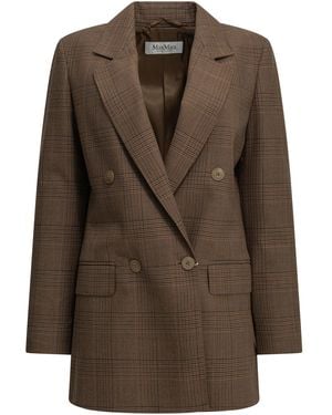 Max Mara Double-Breasted Wool Blazer - Brown