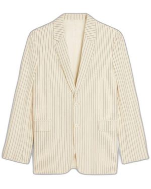 Celine Classic Striped Wool Jacket - Natural