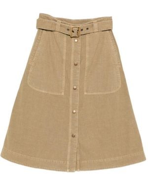 Moncler Cotton Long Skirt - Natural
